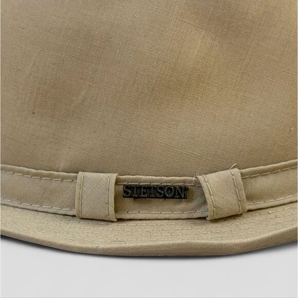 Stetson Natural Tan Fedora Hat Made In USA Vintage Men's Size 7 1/8 - Picture 4 of 8